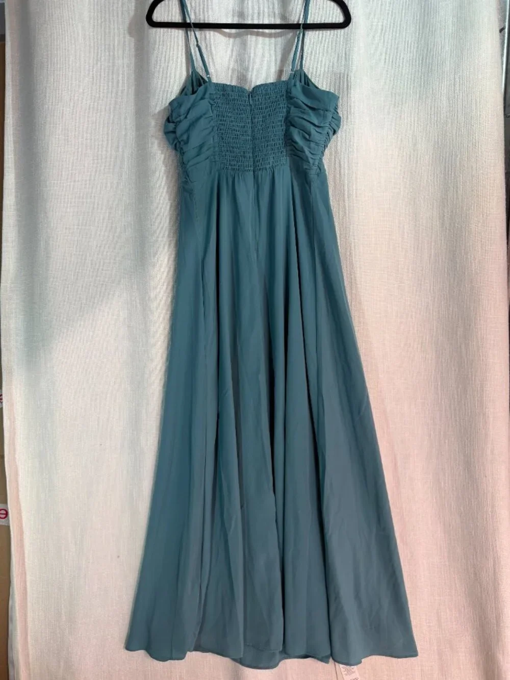 NEW Abercrombie & Fitch Floor Length Dress - Womens M - Teal Blue Plunge Neck